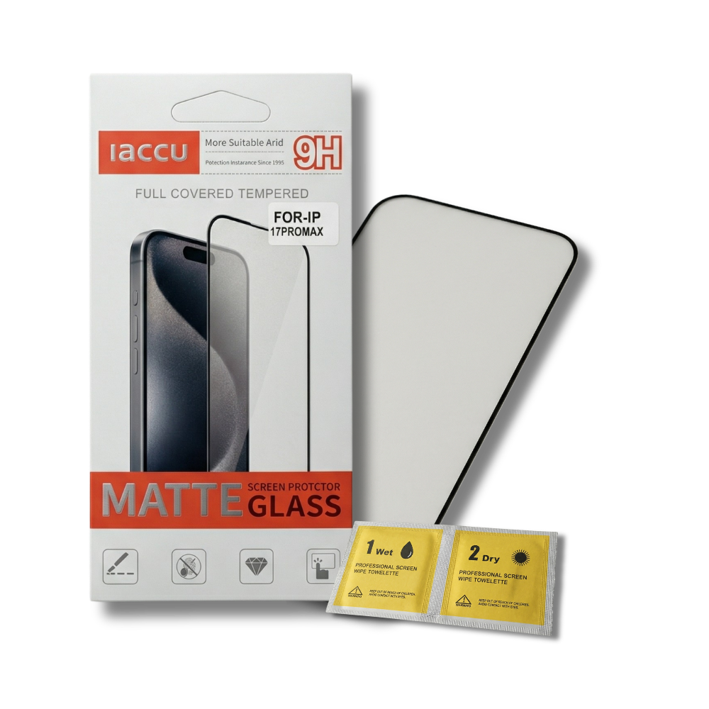 Kollage-Banner für iPhone 17 Pro Max iaccu Premium Matt Panzerglas Set bei myquickhome.store