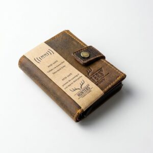 Hunters Premium Pop-up Geldbörse aus braunem Vintage-Leder mit RFID-Schutz Banderole
